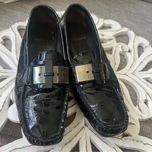 Stuart Weitzman Black Patent Leather Loafers Shoes Women’s 6